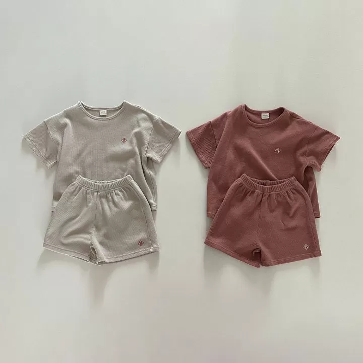 2 Pieces Set Baby Kid Girls Boys Solid Color Tops And Shorts Wholesale 24030127