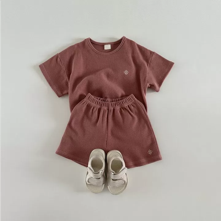 2 Pieces Set Baby Kid Girls Boys Solid Color Tops And Shorts Wholesale 24030127