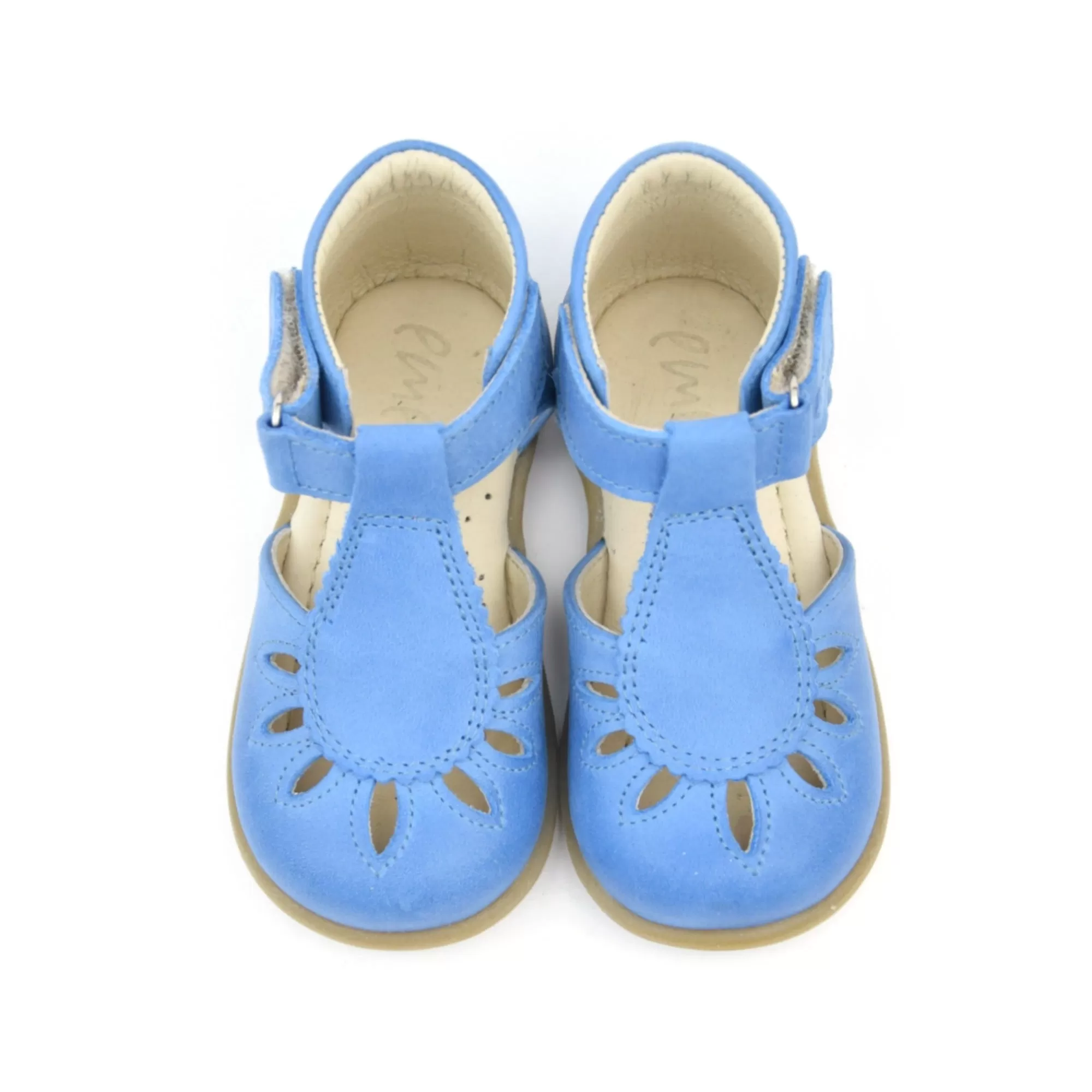 (2436-1) Emel Blue Half-Open Shoes