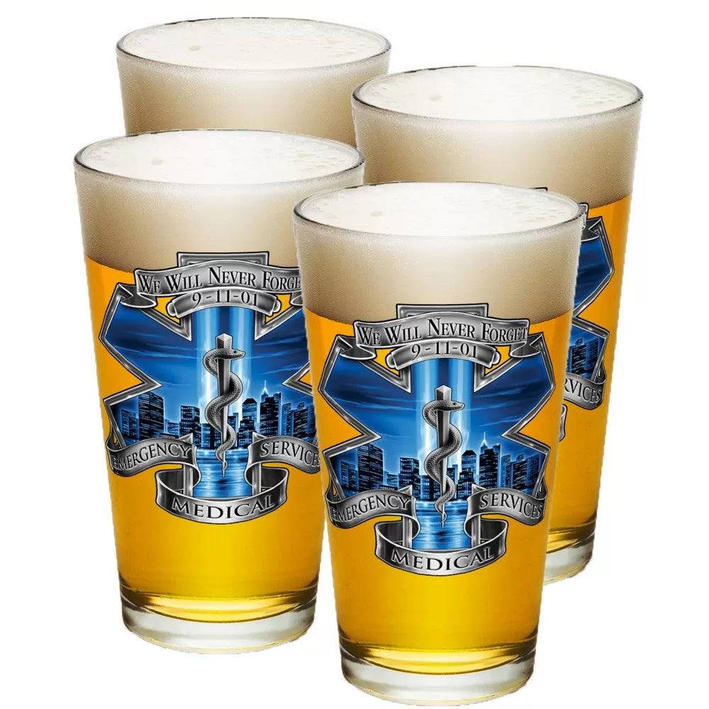 9/11 EMS Blue Skies Pint Glasses