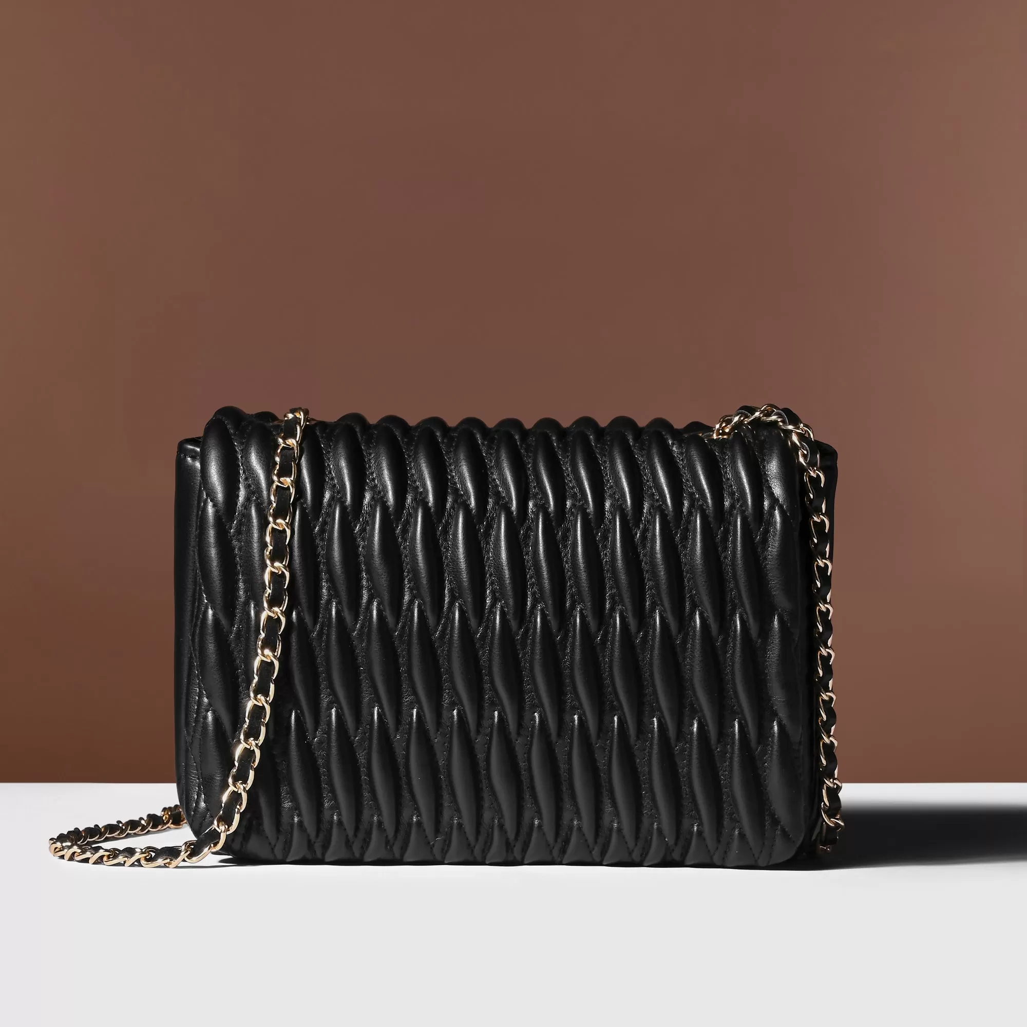 Accessorize London Women's Black Quilted Sling Bag