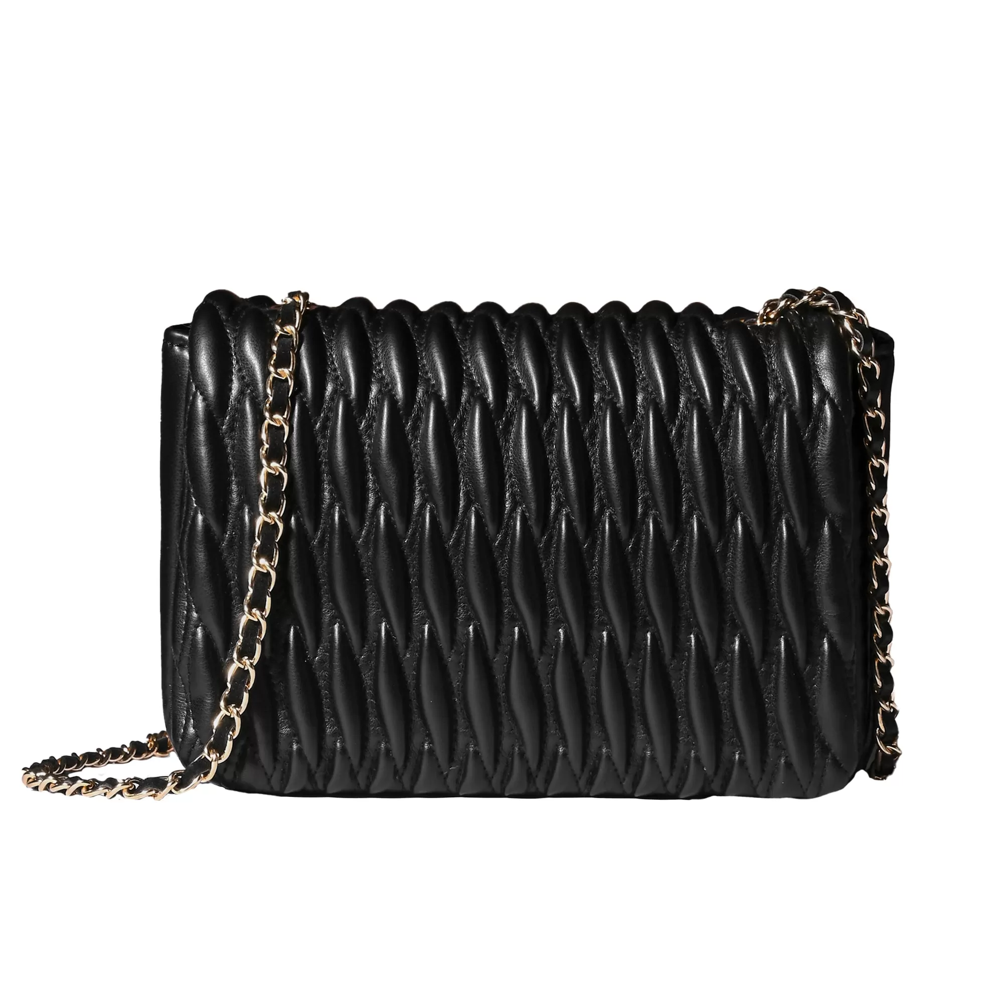 Accessorize London Women's Black Quilted Sling Bag