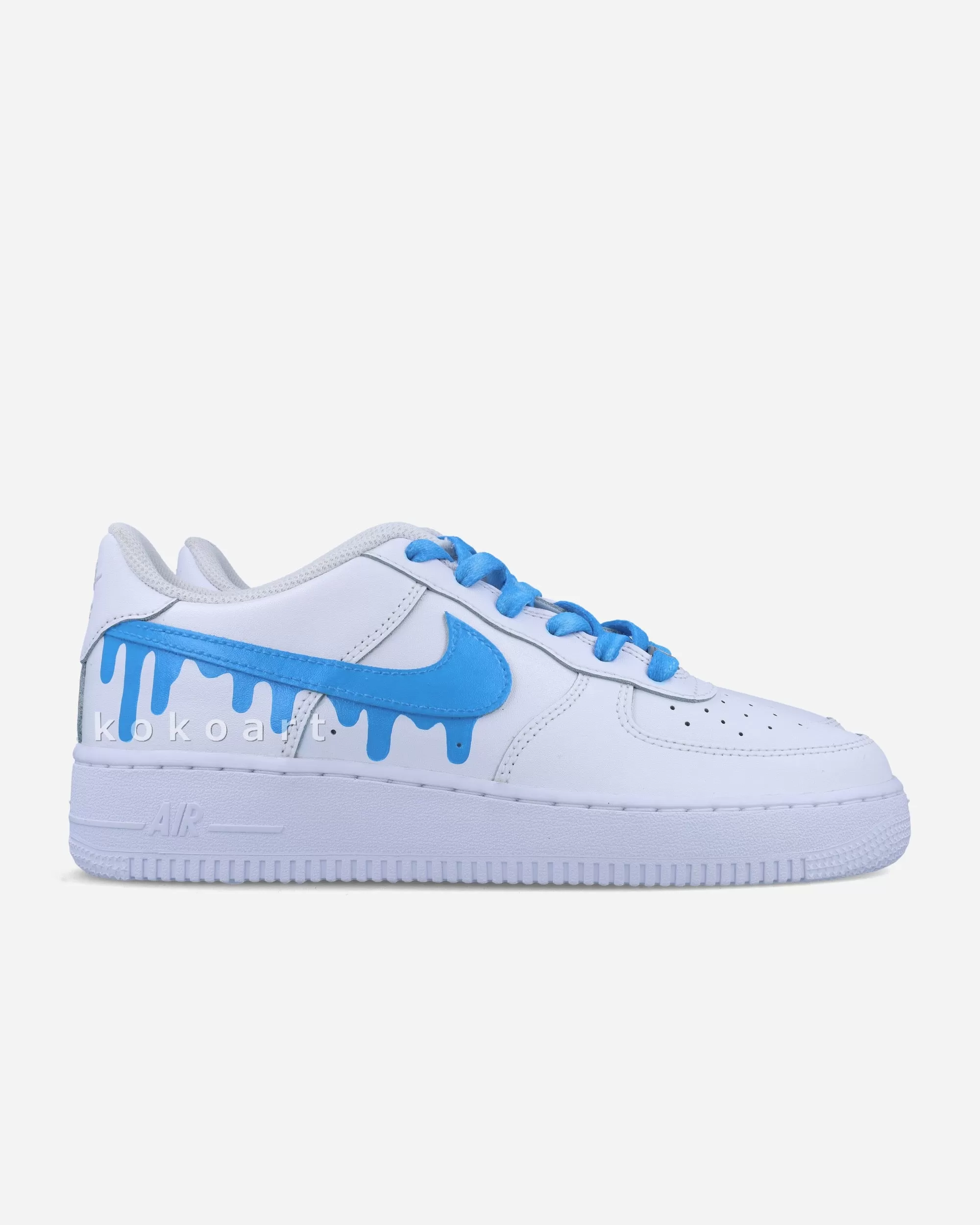 AF1 Light Blue Dripping