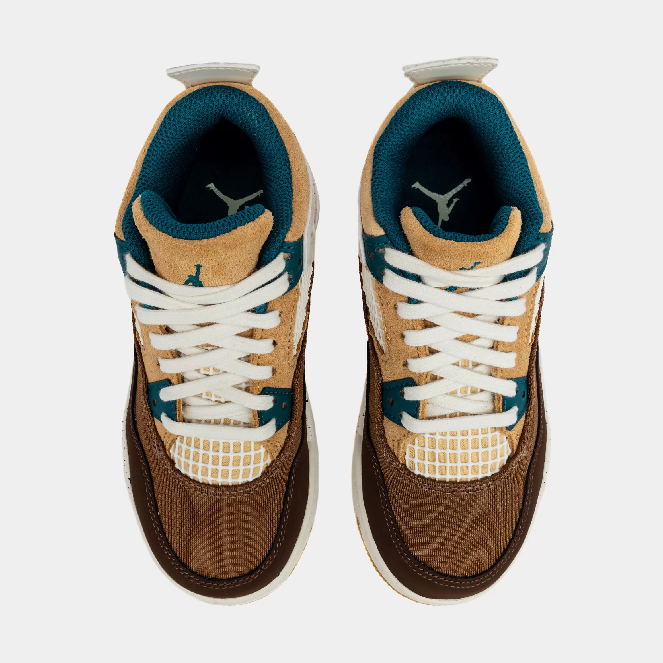 Air Jordan 4 Retro Cacao Wow Preschool Lifestyle Shoes (Cacao Wow/Geode Teal) Free Shipping