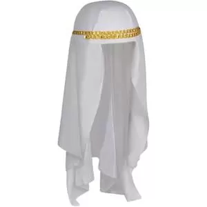 Arabian Headdress Keffiyeh Costume Hat, White, One Size