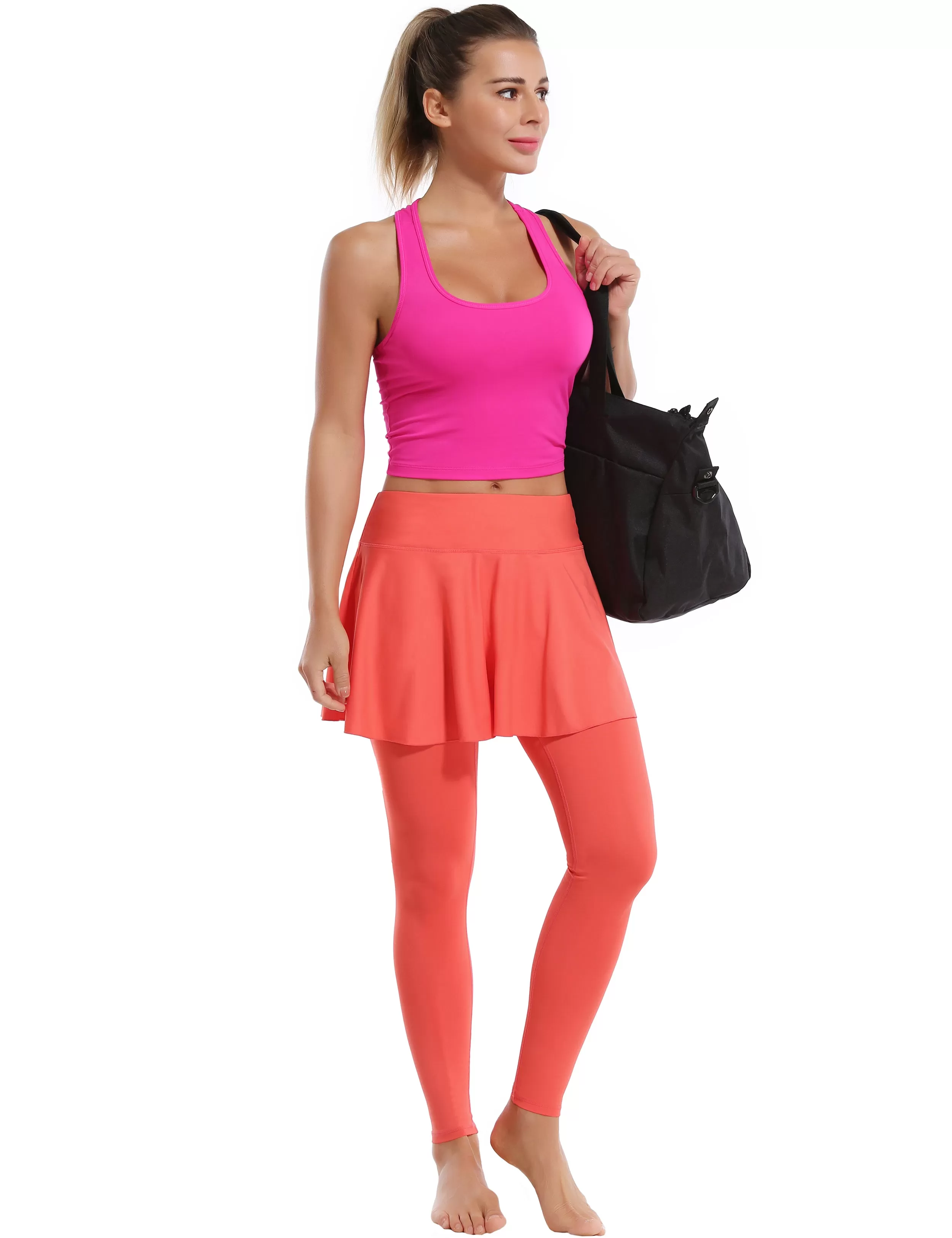 Athletic Tennis Golf Skort with Pocket Shorts coral