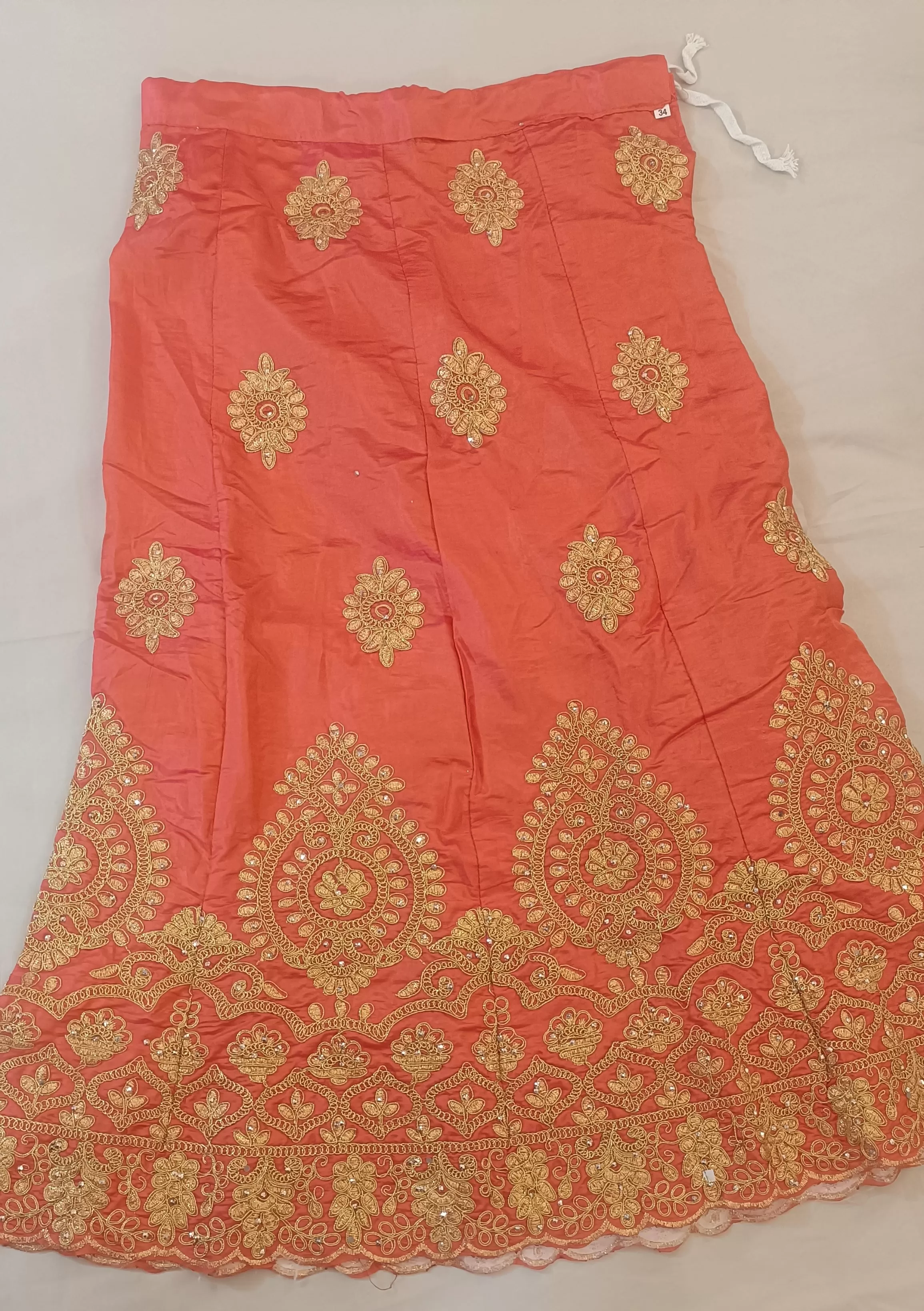 Beautiful Orange And Blue Lehenga Set With Dupatta For Kids