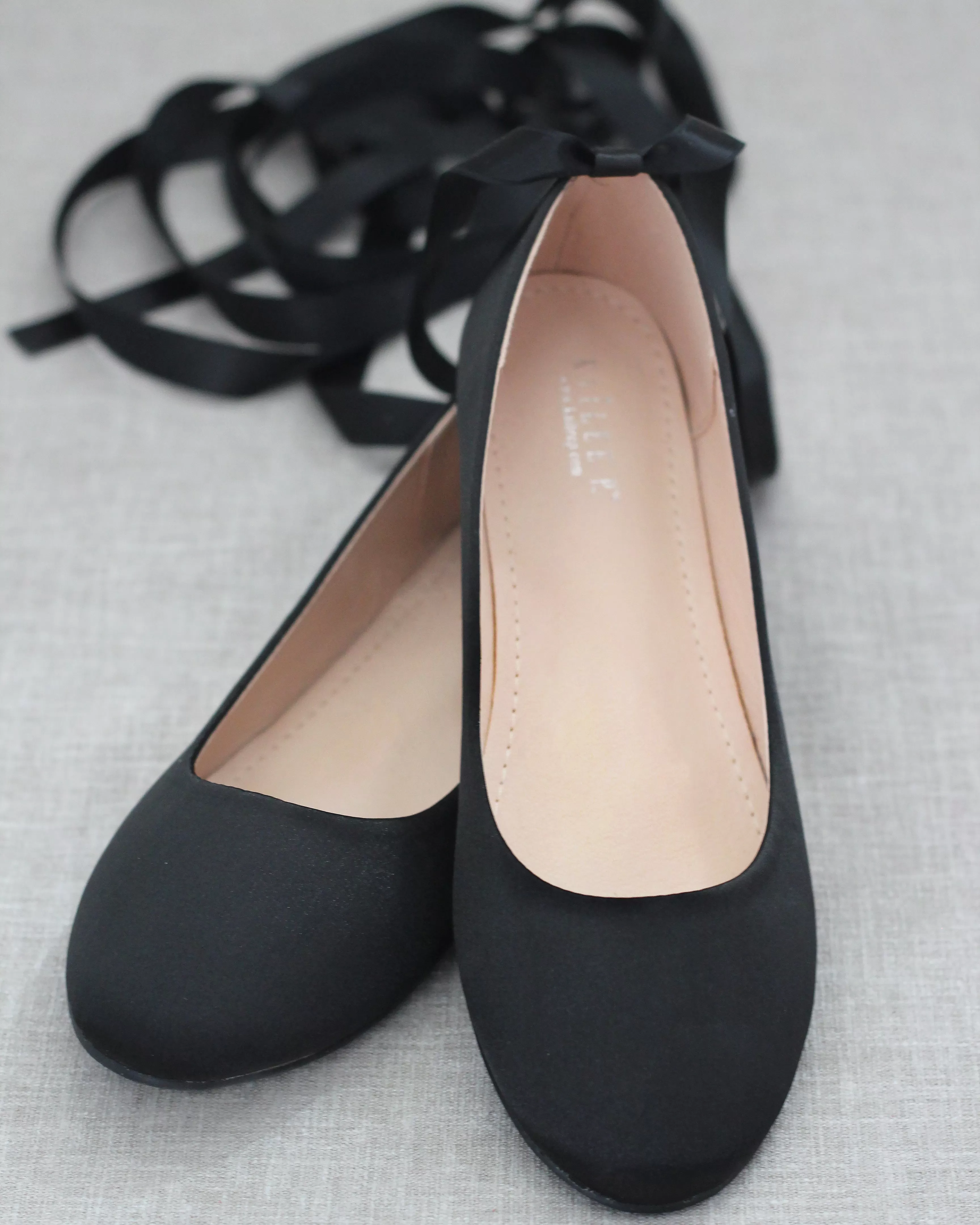 Black Evening Flat Lace Up