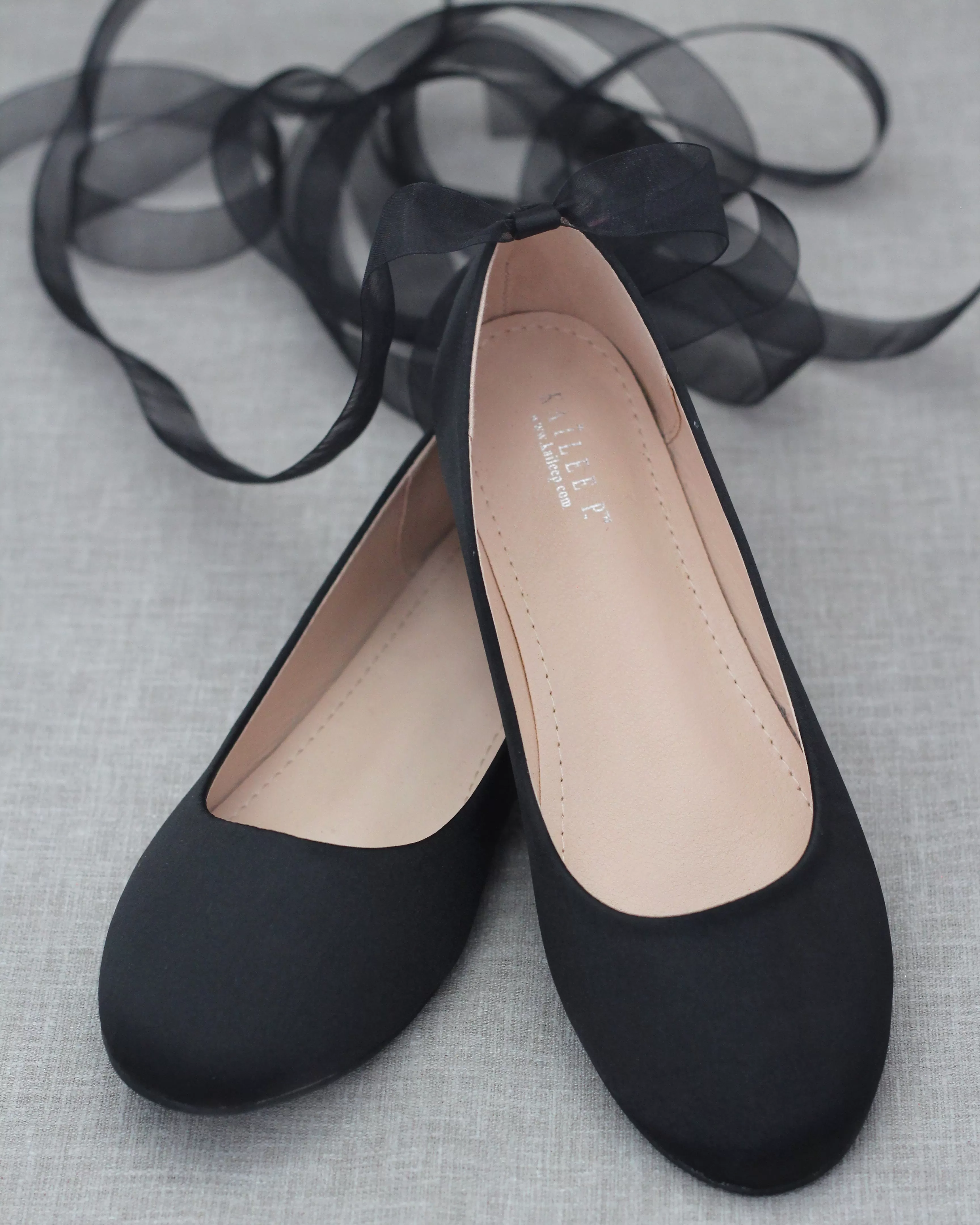 Black Evening Flat Lace Up