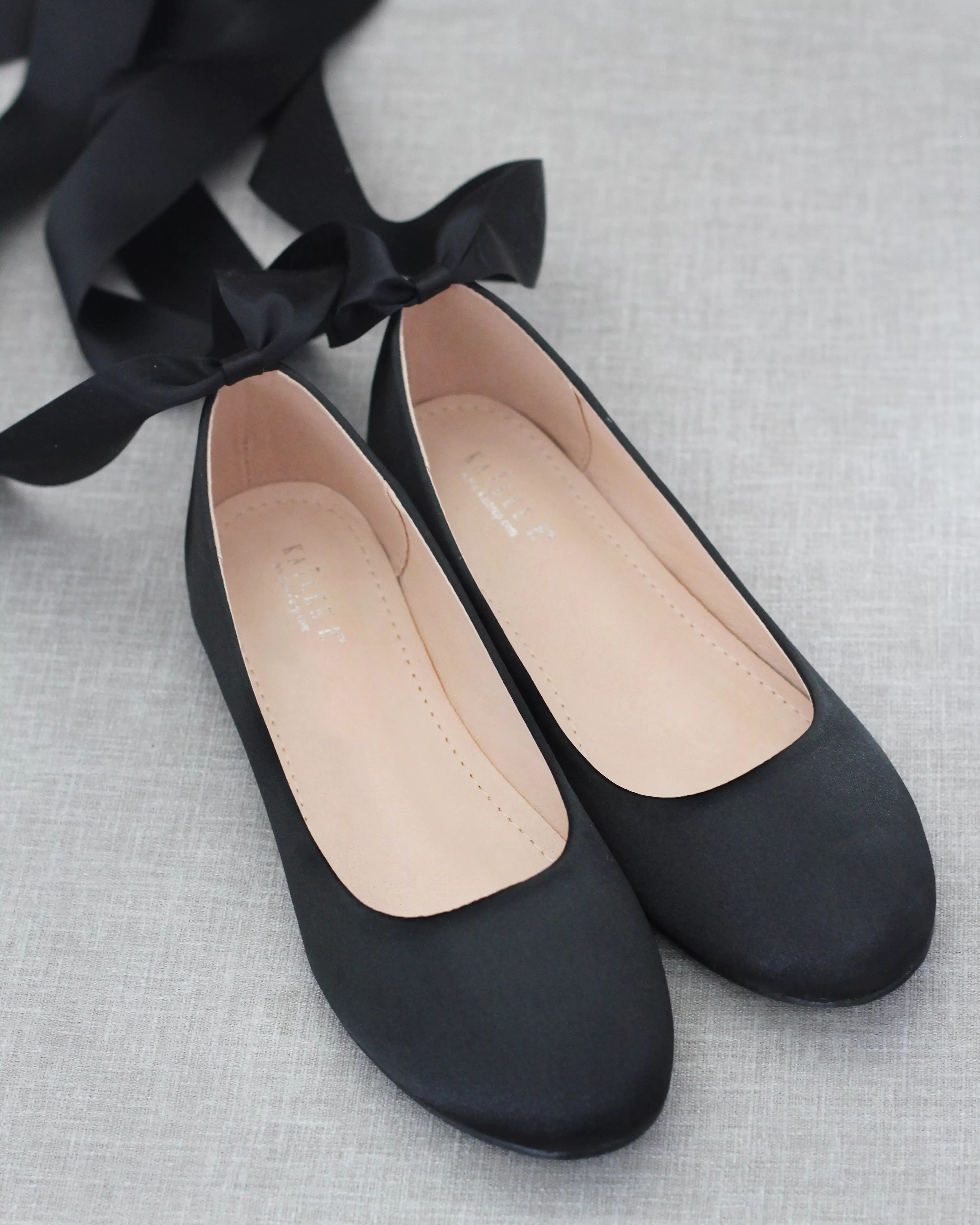 Black Evening Flat Lace Up