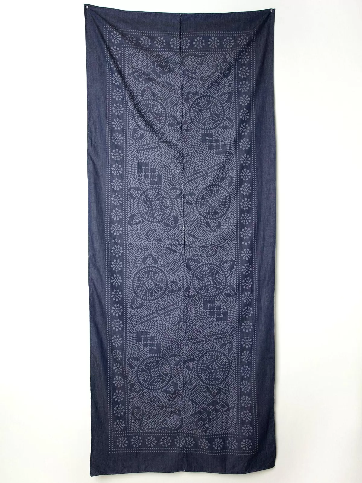 Bleach Print Scarf Navy Blue Super Long Lightweight Bandana 30" x 72"