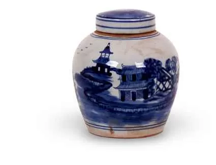 Blue & White Canton Jar