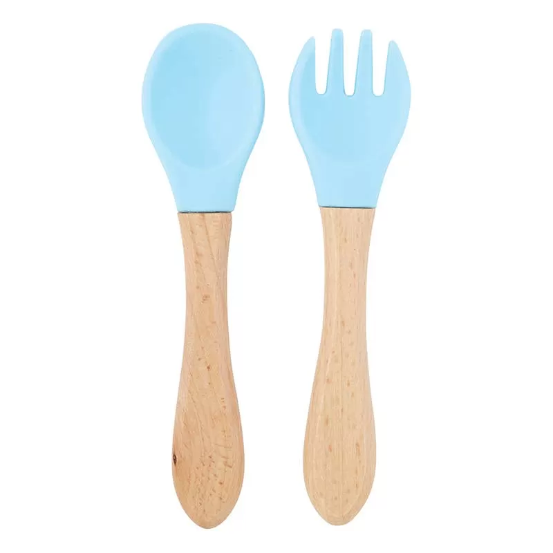 Blue Silicone Spoon and Fork