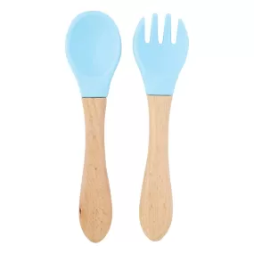 Blue Silicone Spoon and Fork