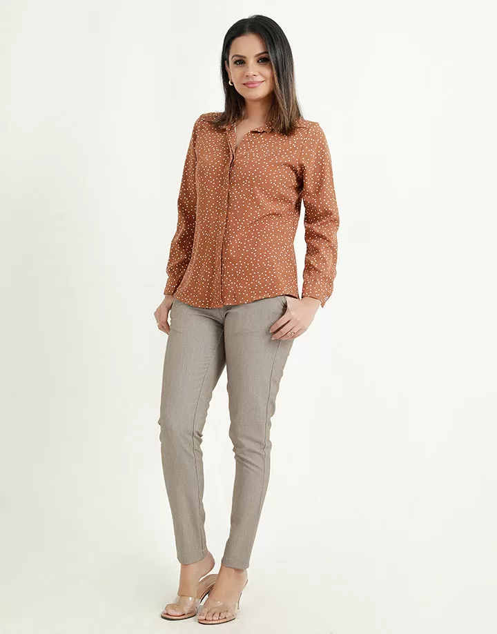 Button Down Blouse with Long Sleeves