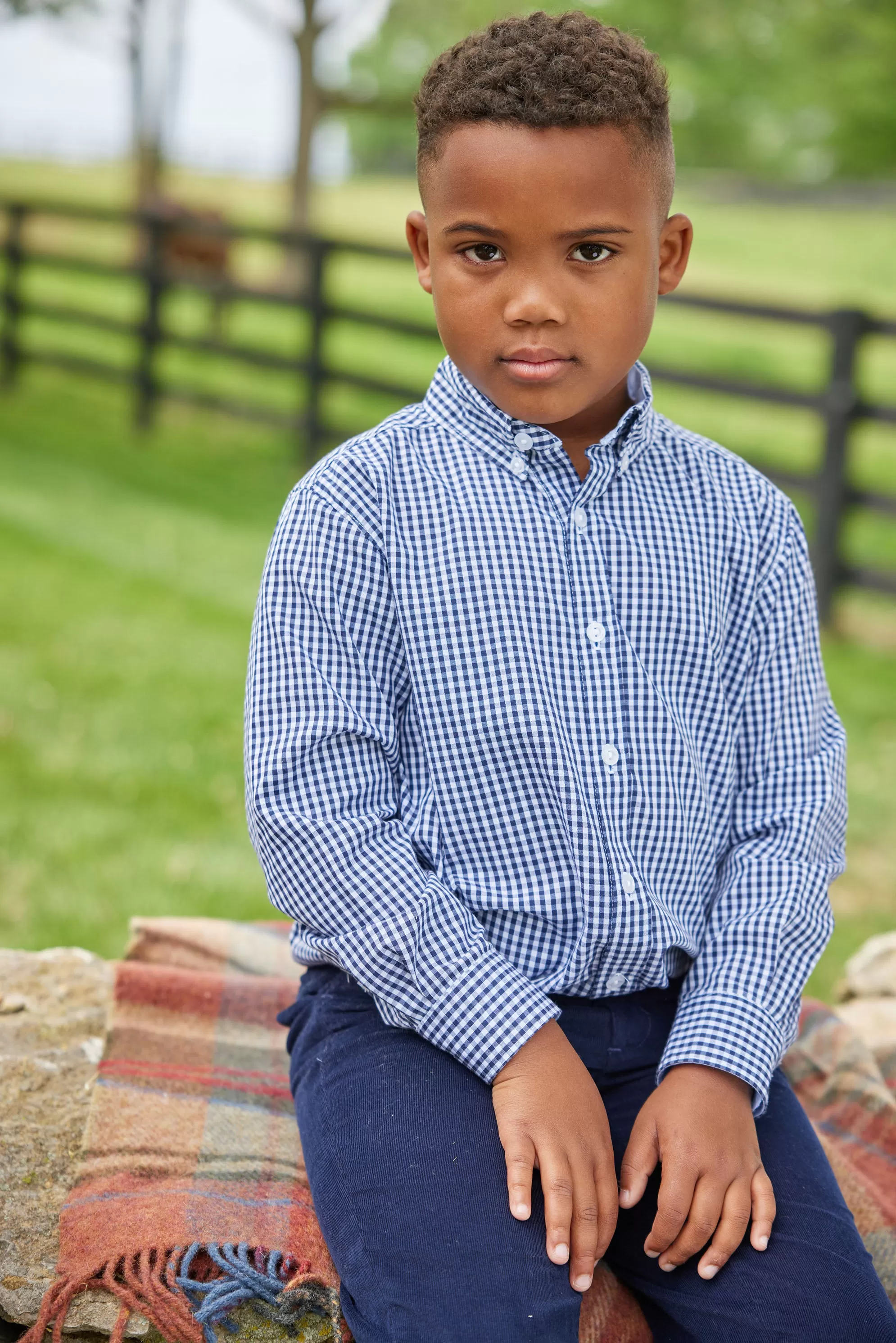 Button Down Shirt - Navy Gingham