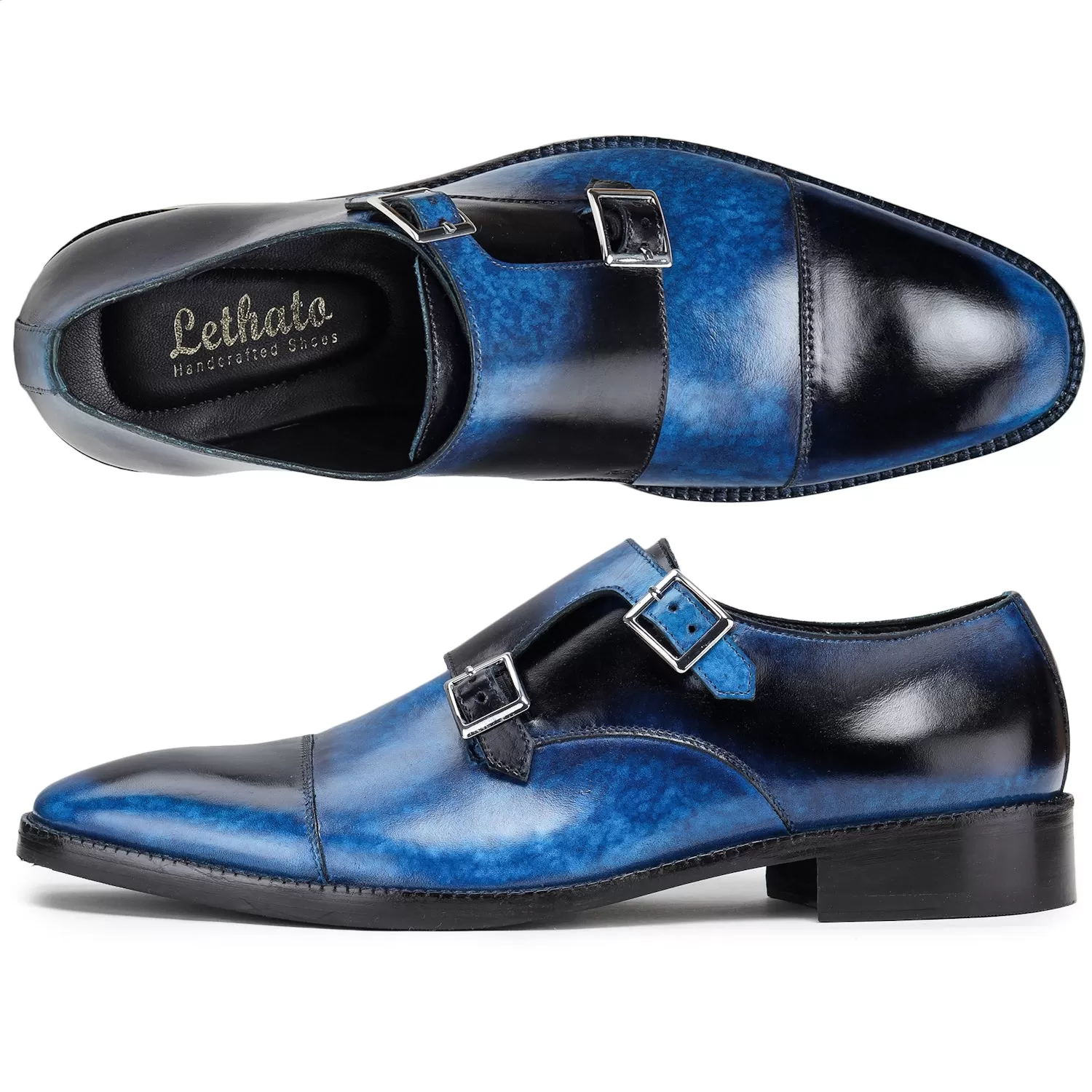 Captoe Double Monk Strap - Navy