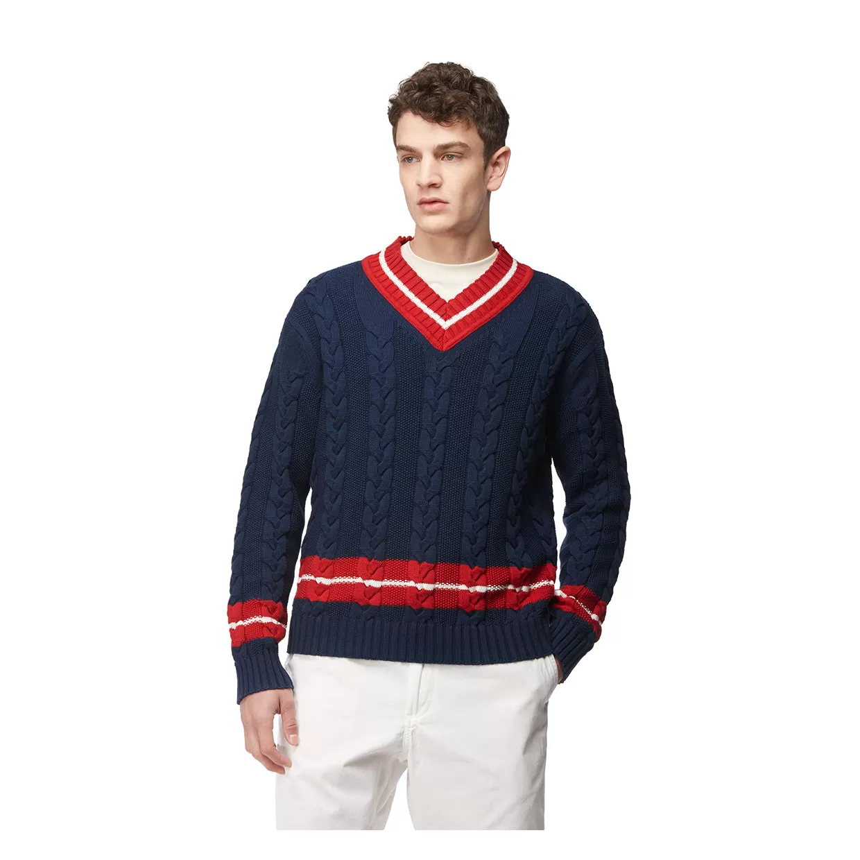 Cardigan Baracuta V Neck Blu Navy