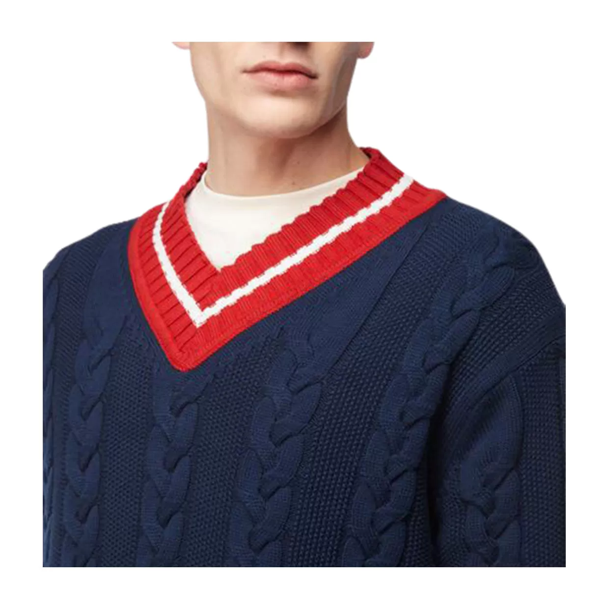 Cardigan Baracuta V Neck Blu Navy