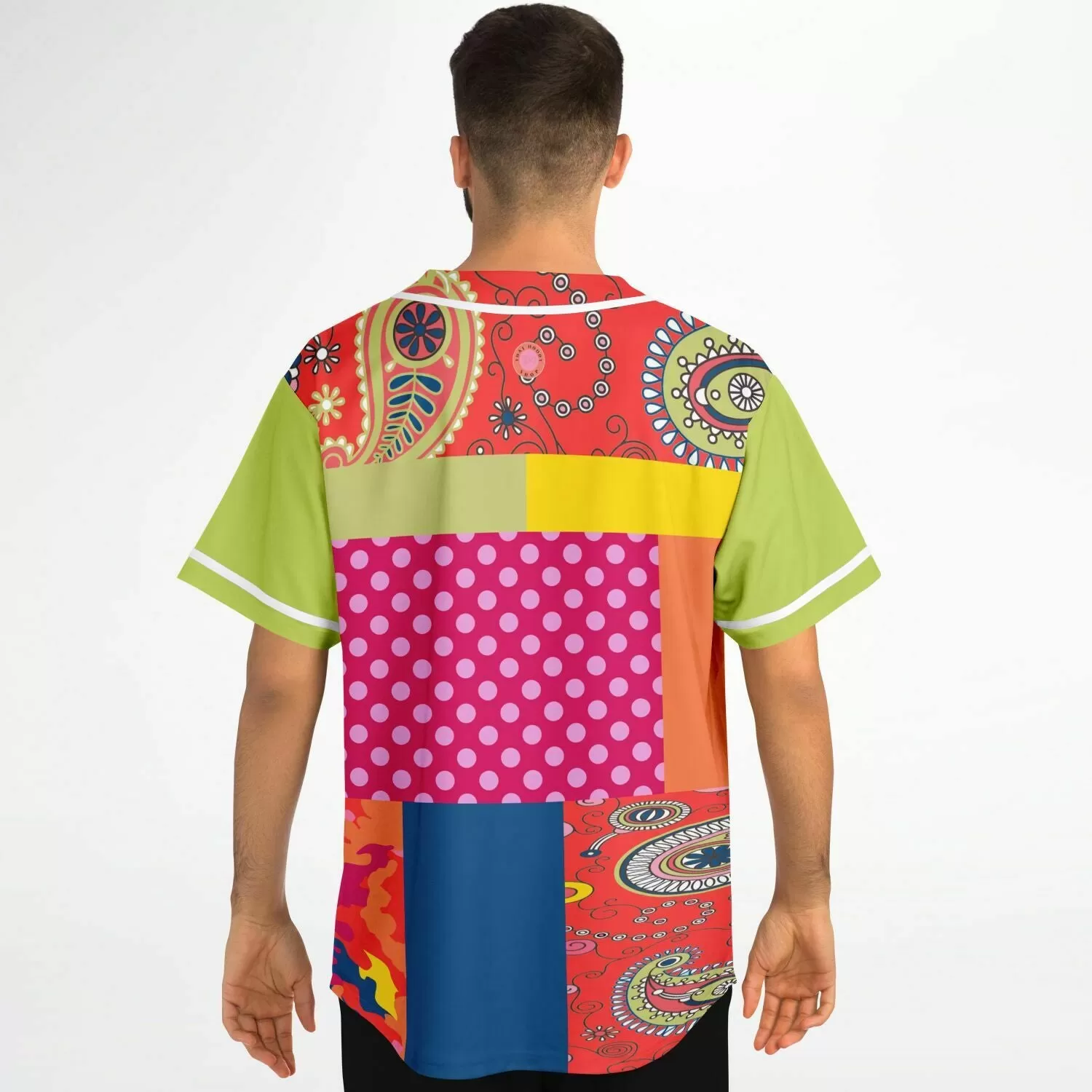 Chili Pepper Patchwork Button Front Jersey