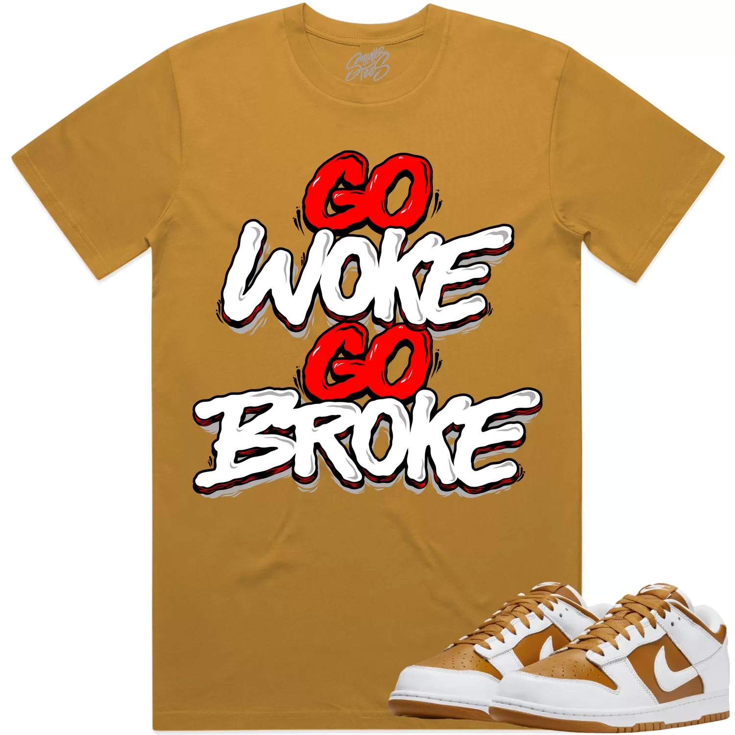 Curry Dunks Shirt to Match - RED GO WOKE GO BROKE