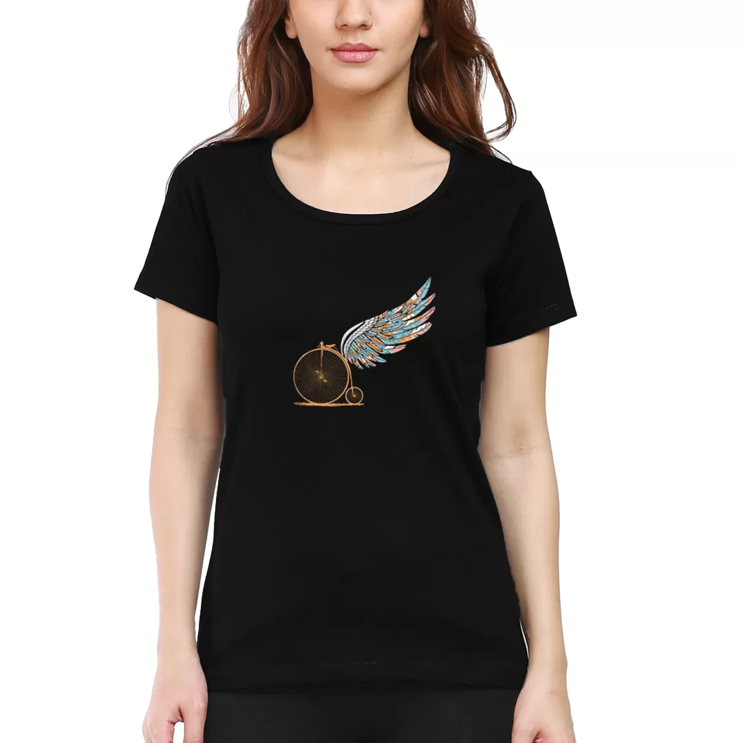 Cyclop Women's  Wheels That Fly Cycling T-Shirt