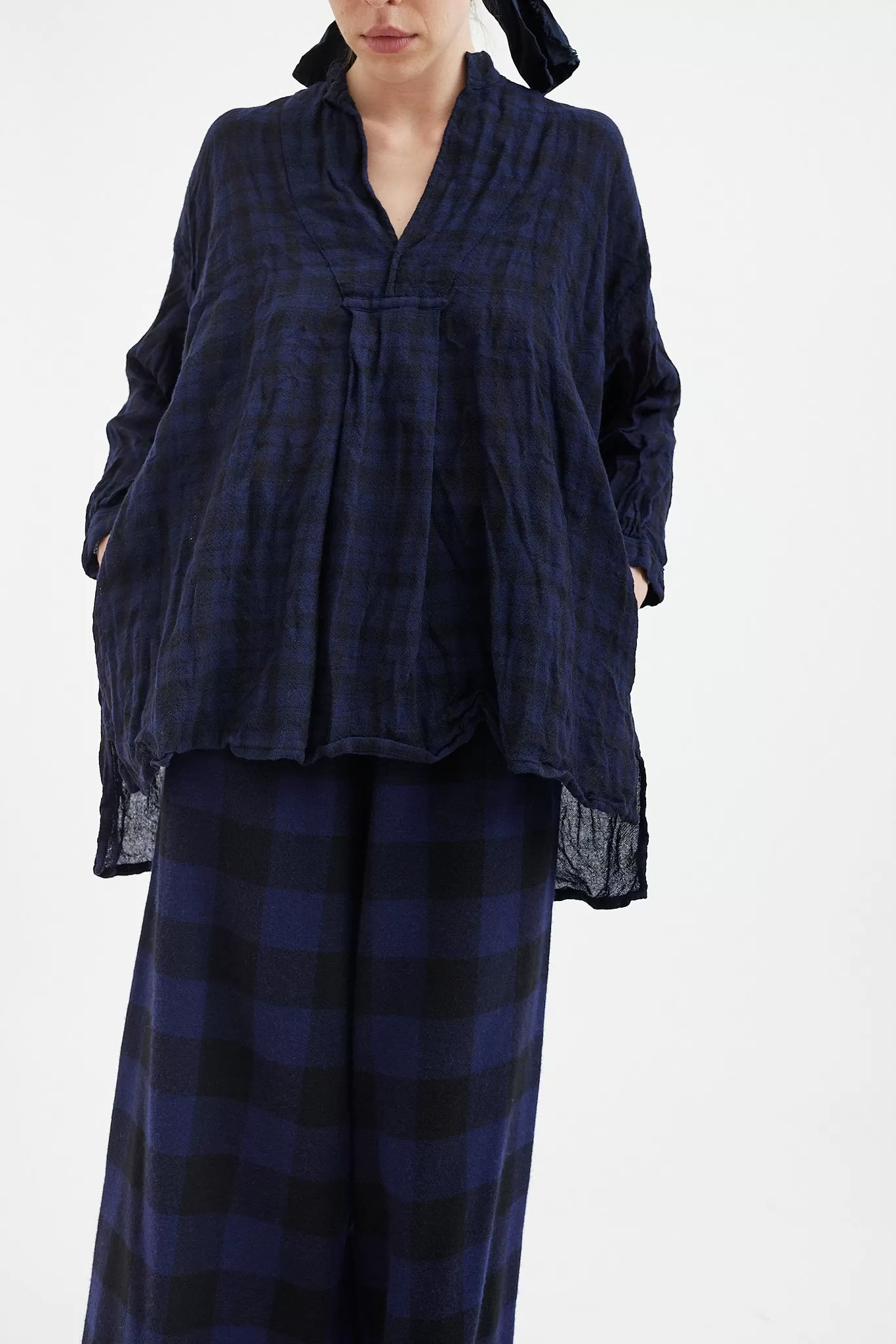 Daniela Gregis - Kora Shirt - Black Blue Tartan