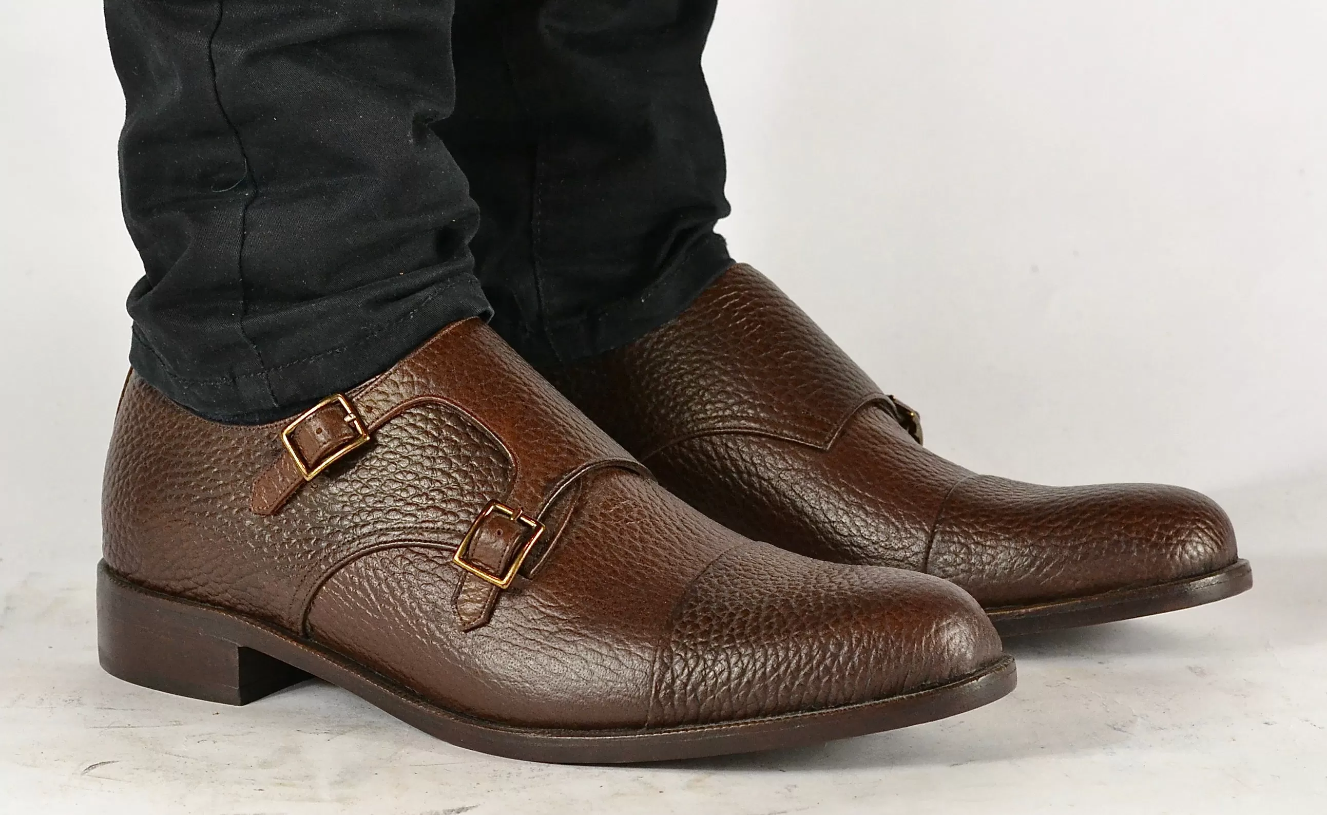 Double Monk  |  Choc pebble grain | calf