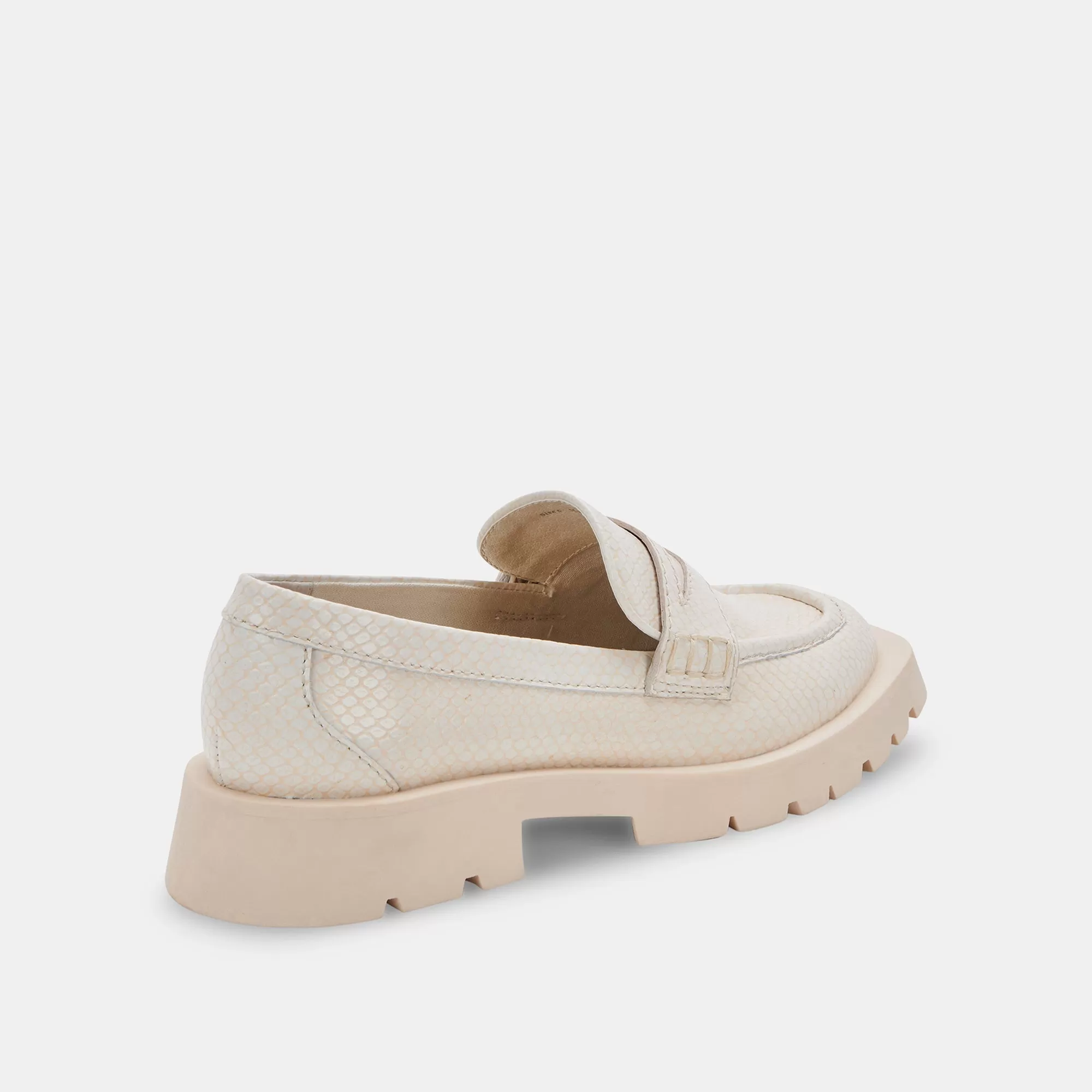 ELIAS WIDE FLATS IVORY EMBOSSED LEATHER