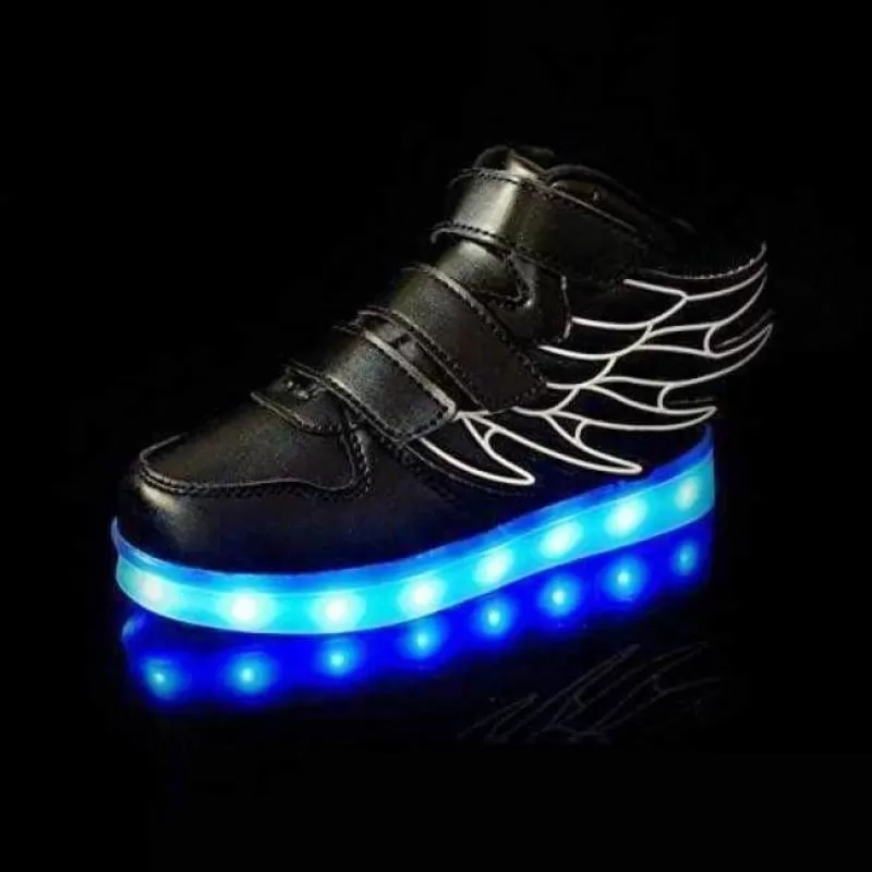 Flashez Black - LED Thunder Kids Shoes