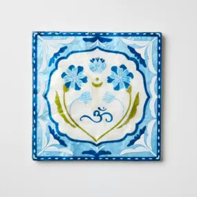 Fleur Om Wall Tile - Blue