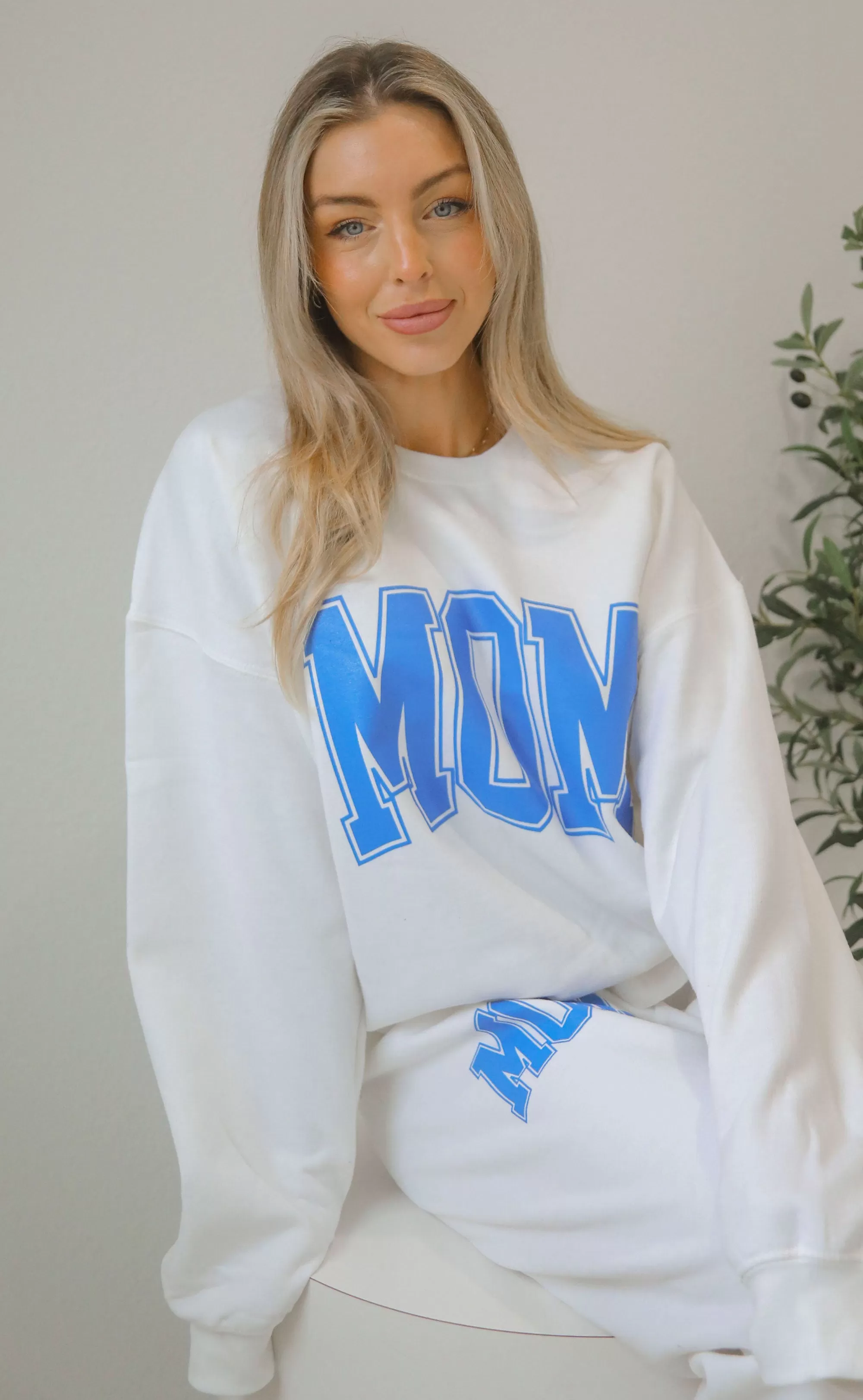 friday   saturday: mom sweatshirt - blue