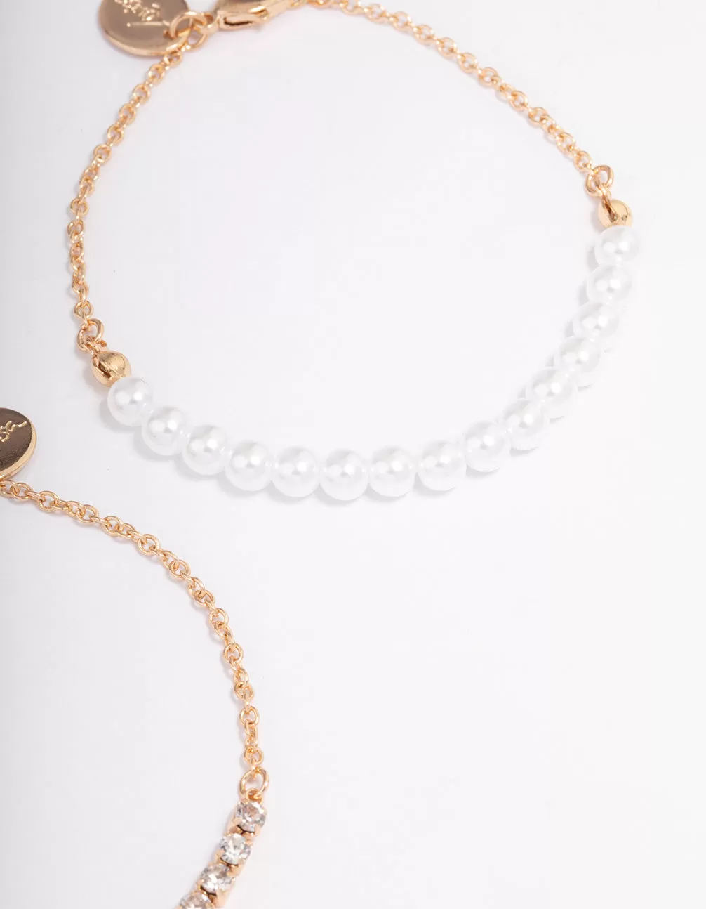 Gold Pearl & Cupchain Chain Bracelet Pack