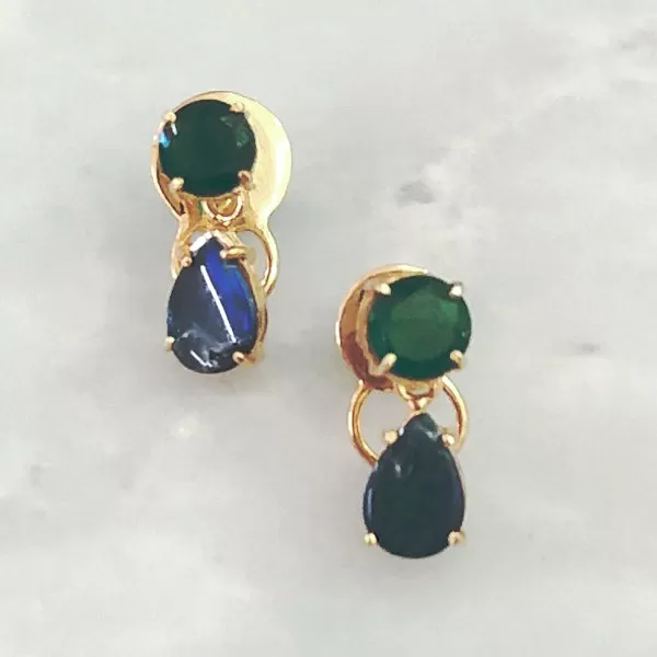 Green Agate & Blue Opal Separates Earrings