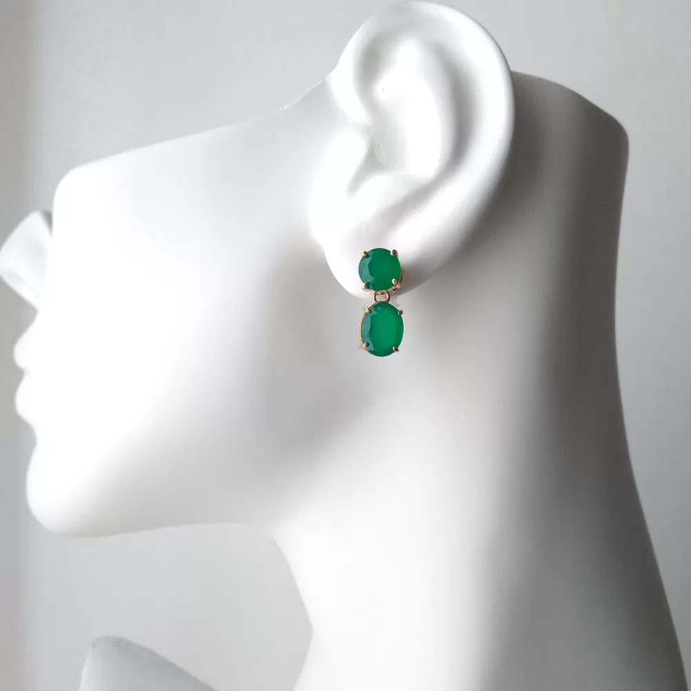 Green Agate Separates Earrings