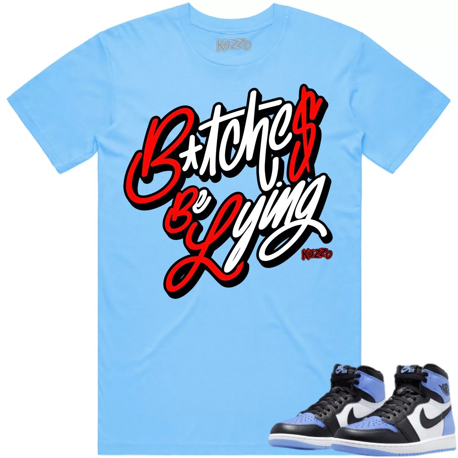 Jordan 1 UNC Toe 1s Shirt to Match - RED BBL