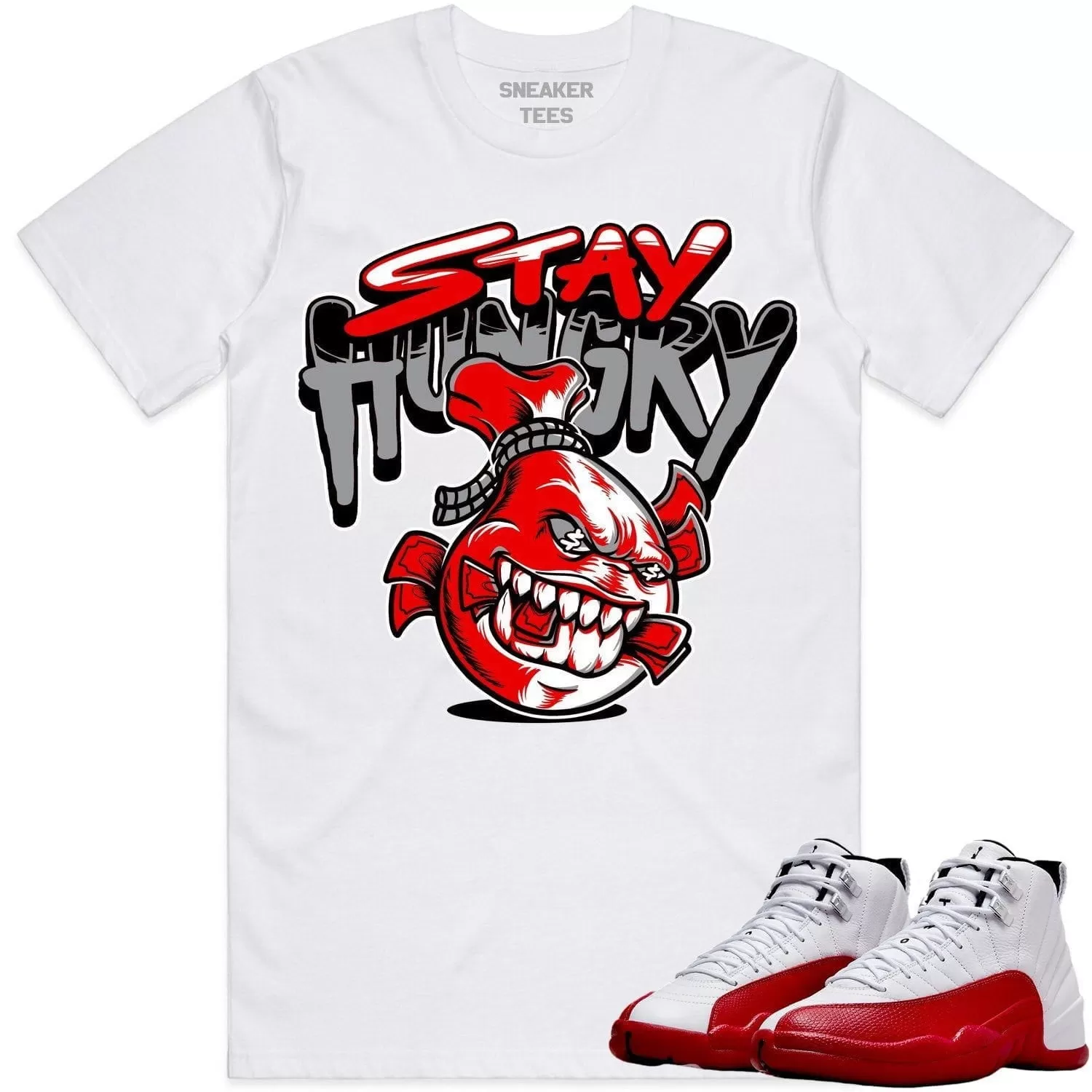 Jordan 12 Cherry 12s Shirt to Match - RED STAY HUNGRY