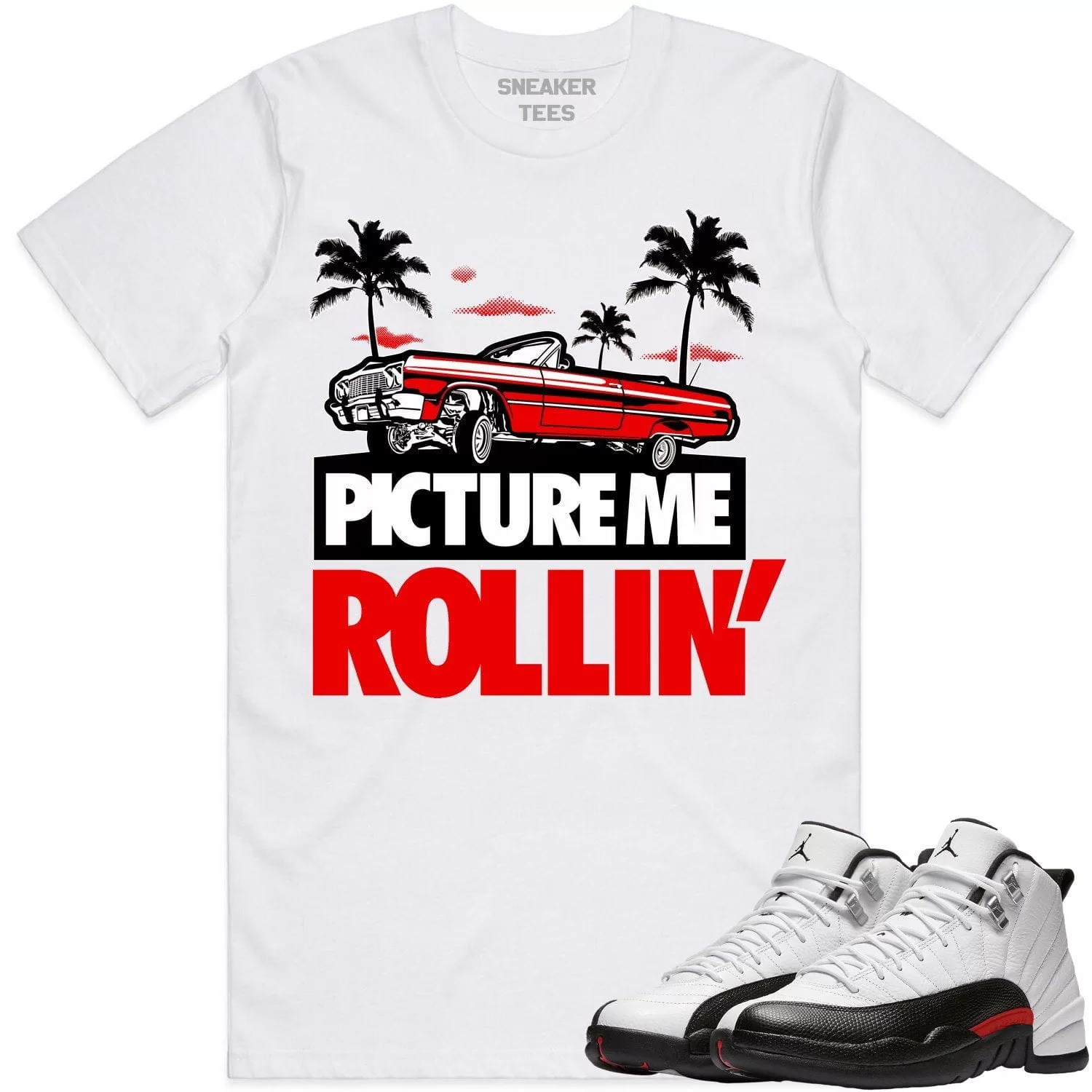 Jordan 12 Red Taxi 12s Shirt to Match - RED PMR