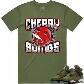 Jordan 4 Craft Olive 4s Shirt to Match - RED CHERRY BOMBS