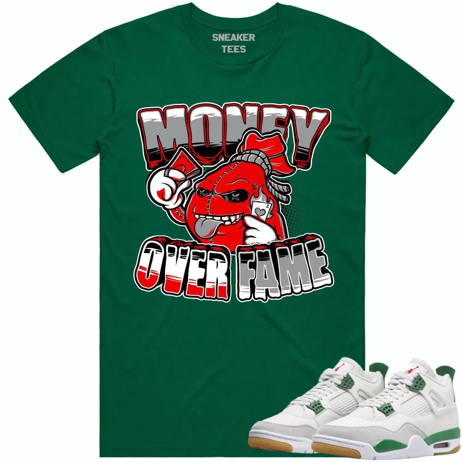 Jordan 4 Pine Green SB 4s Shirt to Match - RED MOF