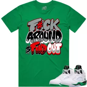 Jordan 5 Lucky Green 5s Shirt to Match - RED F#CK