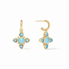 Julie Vos Aquitaine Hoop & Charm Earring, Capri Blue