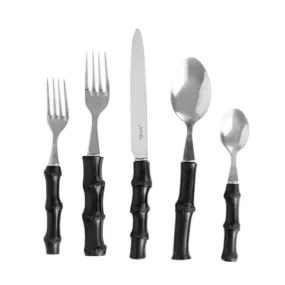 Juliska 5 Piece Black Bamboo Flatware Set