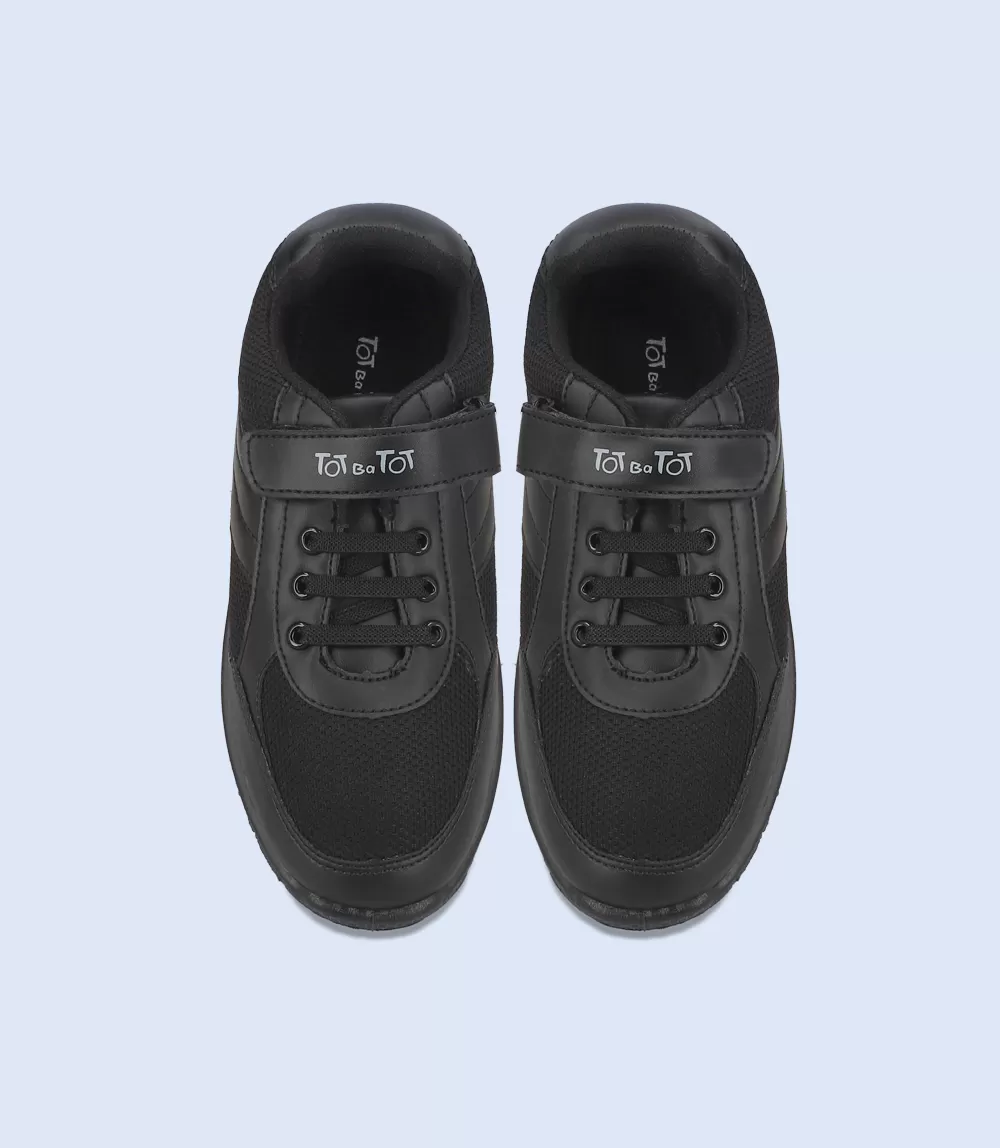 KB0154-BLACK-School Shoes For Boys