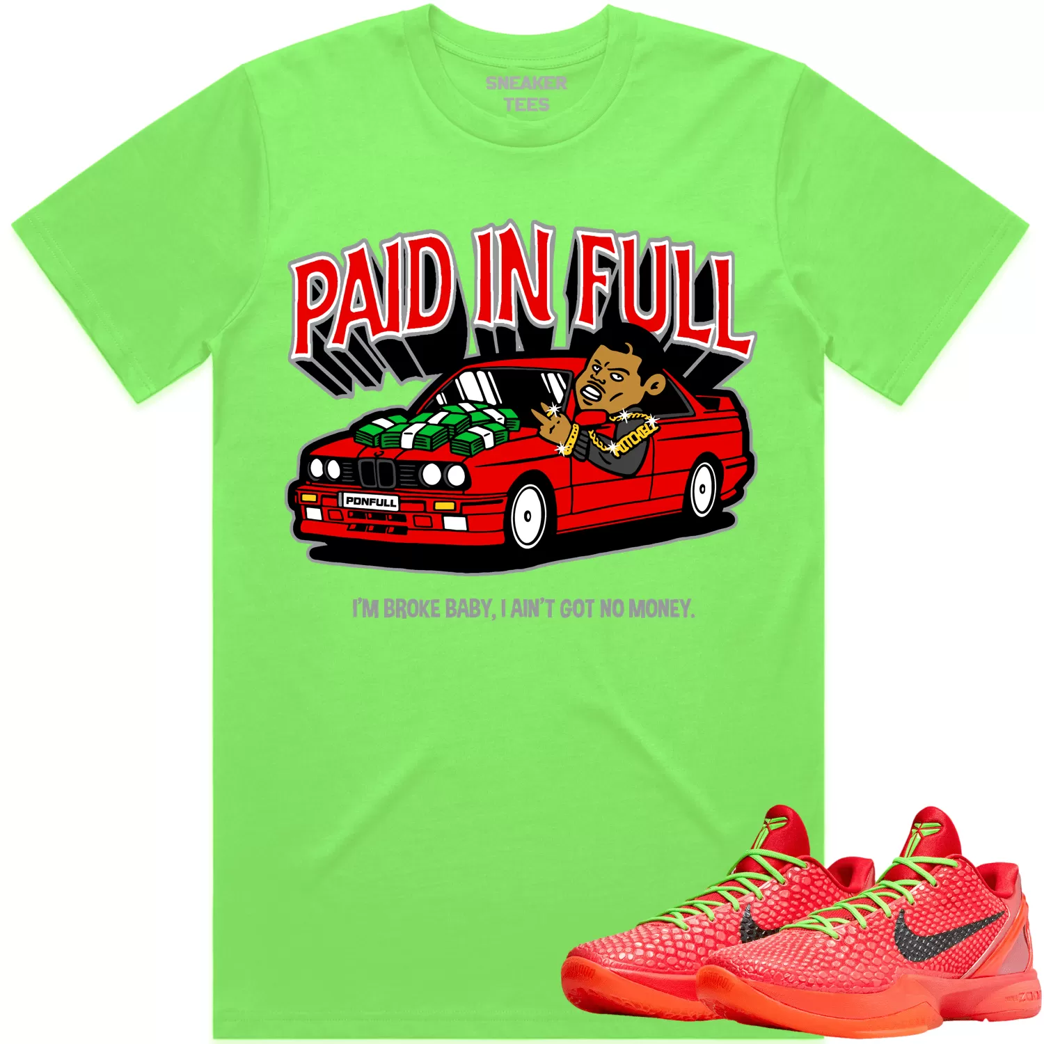 Kobe 6 Reverse Grinch 6s Shirt to Match - RED PAID