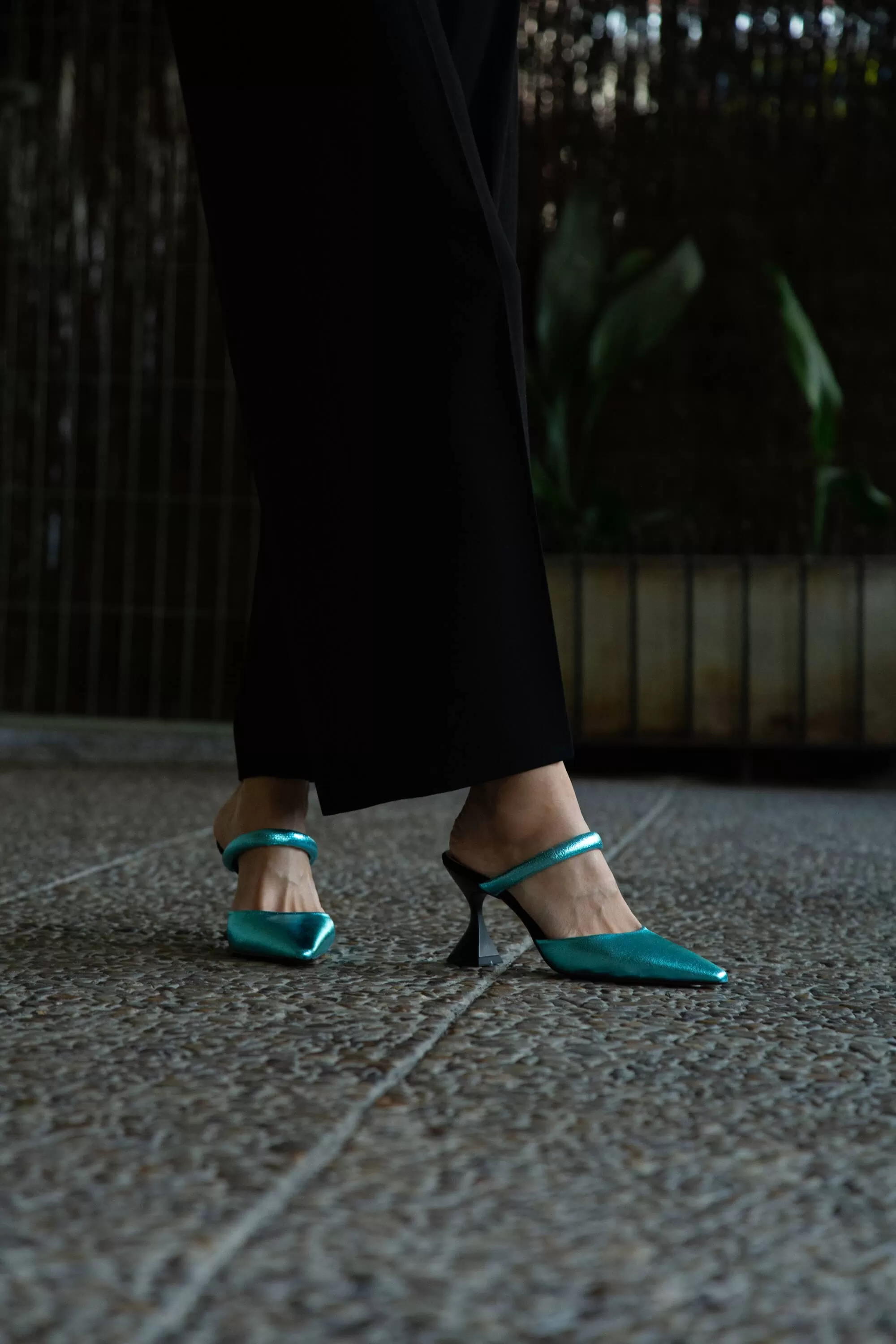 Lady Grace Vegan Heeled Pumps | Turquoise