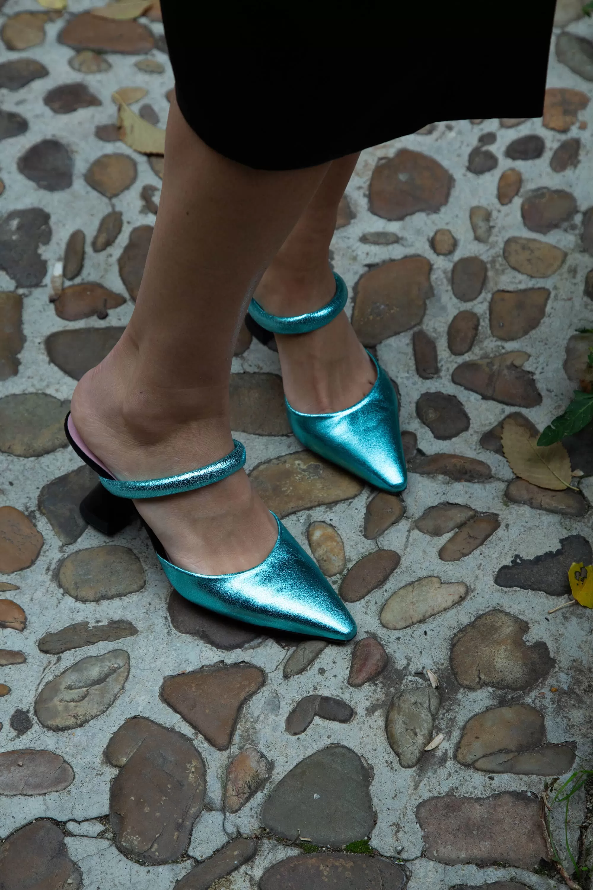 Lady Grace Vegan Heeled Pumps | Turquoise