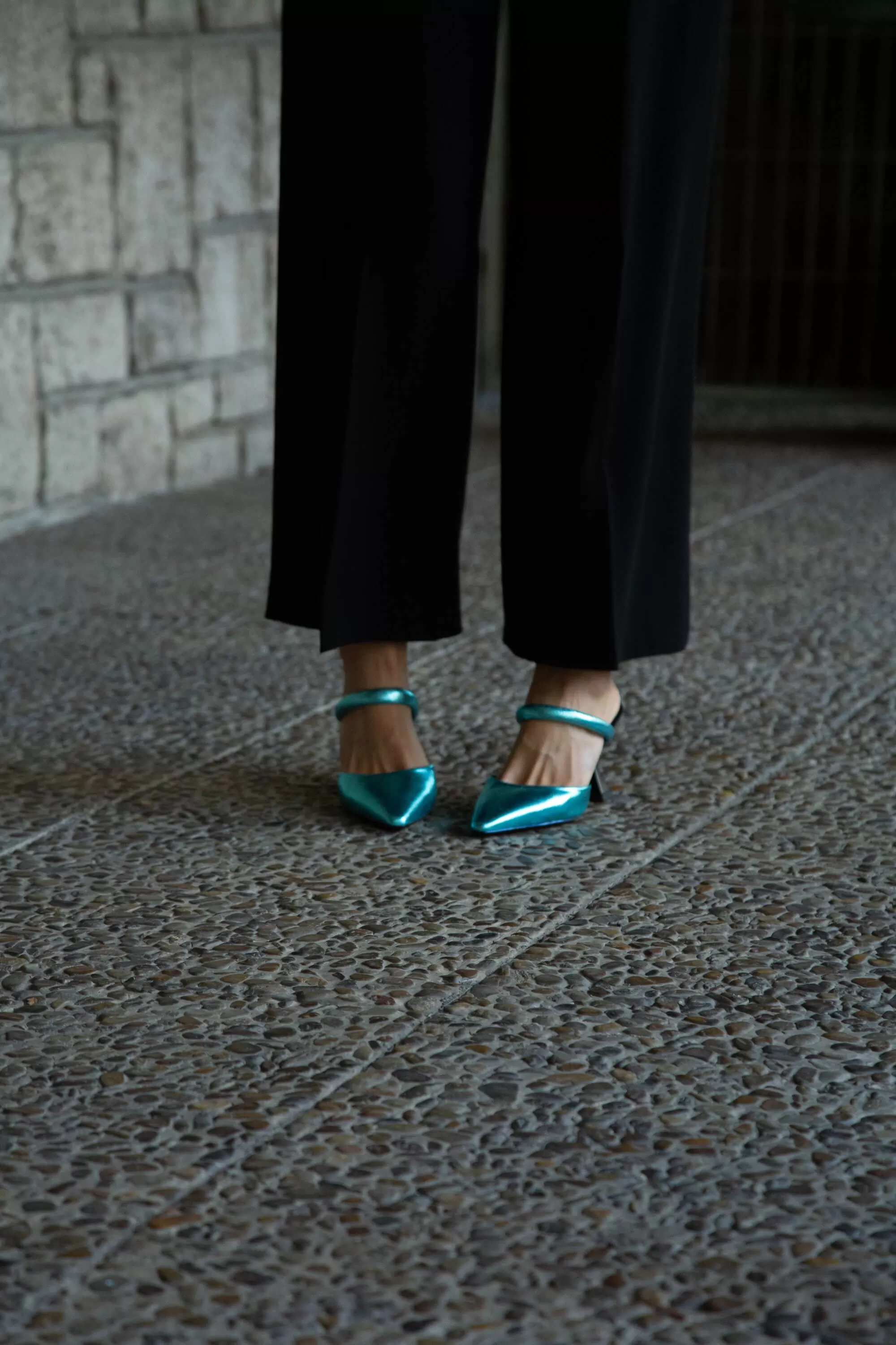 Lady Grace Vegan Heeled Pumps | Turquoise