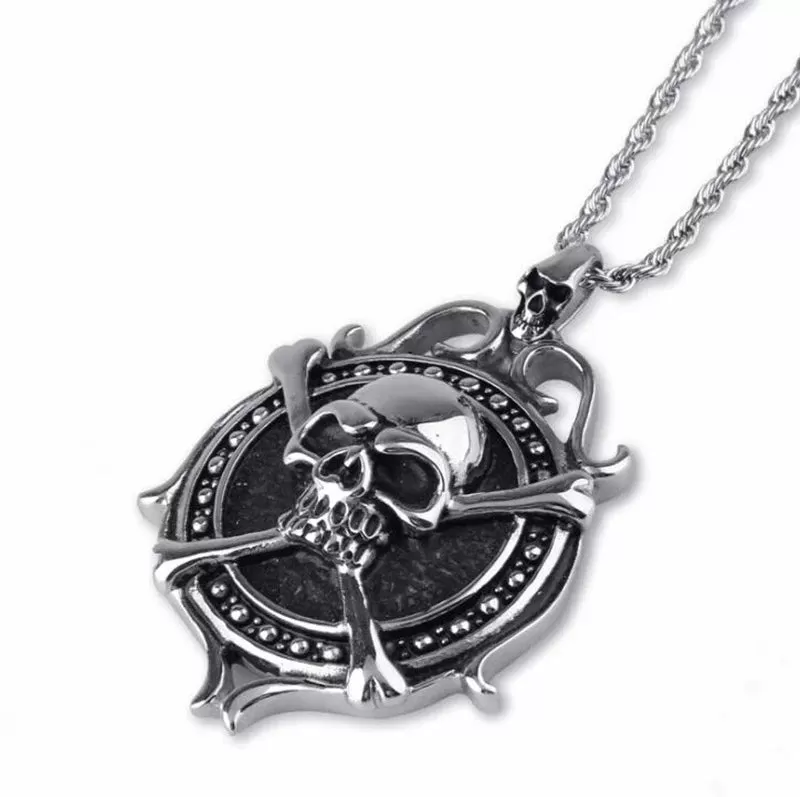 Large  Skull  & Cross Bone Necklace