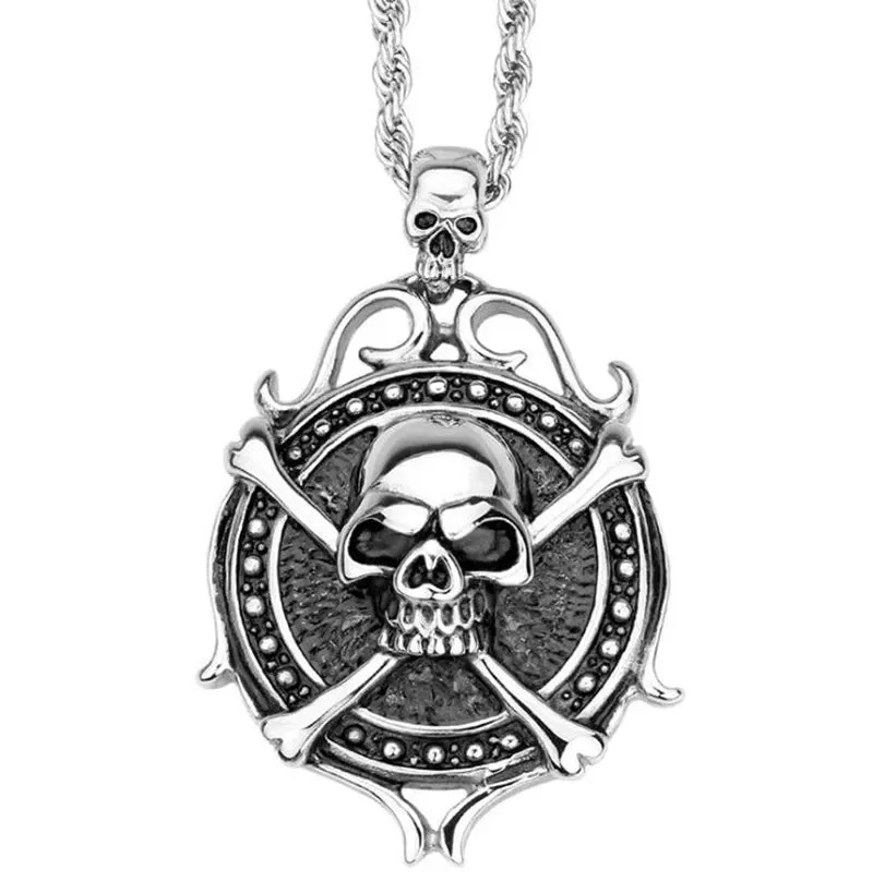 Large  Skull  & Cross Bone Necklace